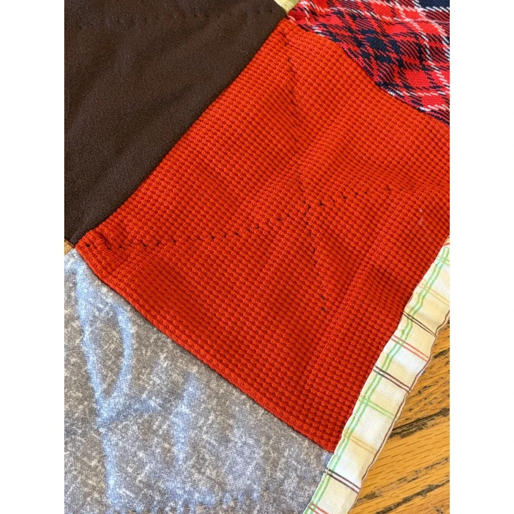 Vintage Handmade Patchwork Quilt Multi Color Plaid Floral Gingham APPROX 78x81